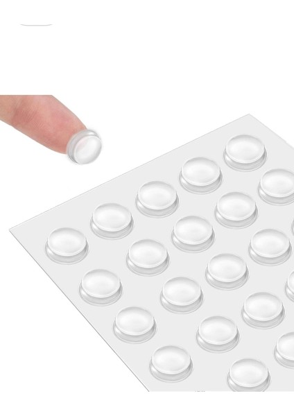 32 Adet Şeffaf Silikon Dolap Kapı Duvar Stoper Tampon Koruyucu Hızlı Yapıştırıcı Açık Beyaz Dolap Ka