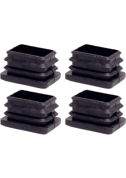 30X40 mm Plastik Dikdörtgen Içe Geçme Profil Tapası (Kutu) (4 Adet) Gri