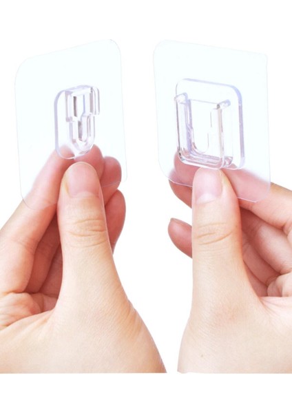 3 Adet Eşya Sabitleme Askısı 10 Adet Şeffaf Çift Taraflı Yapışkanlı Geçmeli Klips Tutkal indirimleri