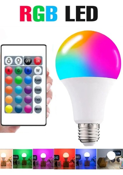 10 W Rgb LED Ampul Kumandalı Renk Değiştiren Ampul 16 Renk White E27 220V Tekli Cool White E27 LED A fiyatları