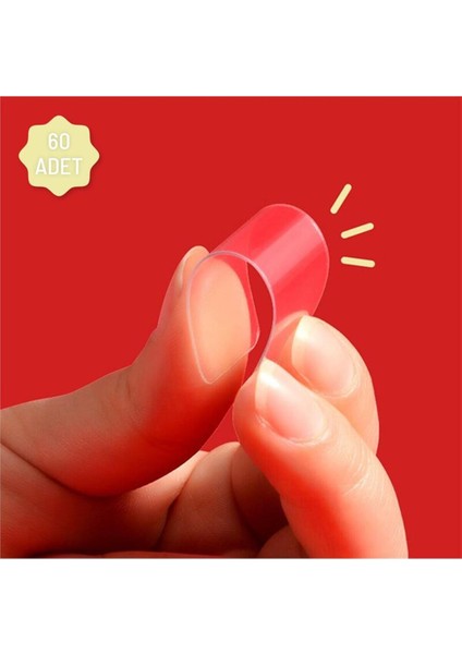 60 Parça Çok Amaçlı Çift Taraflı Bant 1 cm x 4,5 cm Nano Bant Duvar Bandı Izolasyon Bandı Şeffaf Bey indirimleri