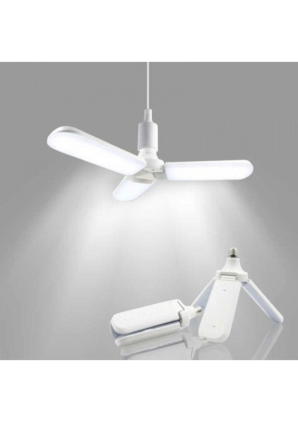 3 Kanatlı Pervane LED Ampul 45 Watt Beyaz Işık Aydınlatma Lambası Tekli Beyaz Işık E27 LED Ampul 50