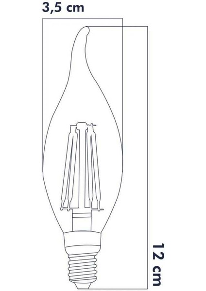 3'lü Paket Dekoratif Kıvrık Buji Mum Avize Ampulü 6W E14 6500K Beyaz Işık Erd-94 Tekli Beyaz Işık E1 fiyatları