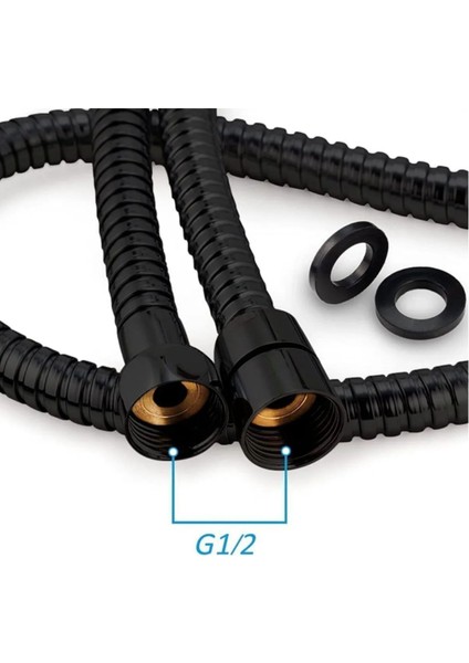 El Duşu Siyah El Duşu | Beş Fonksiyonlu El Duşu | Spiral Boru | Duvar Montaj Aparatı Duş Başlığı Siy modelleri