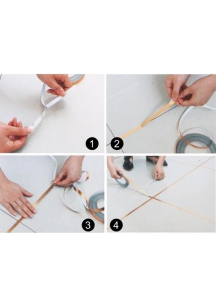 50 Metre 0.5 cm Sarı Gold Fayans Arası Derz Yapışkanlı Şerit Dekoratif Bant Karo Zemin ve Duvar Band fiyatları