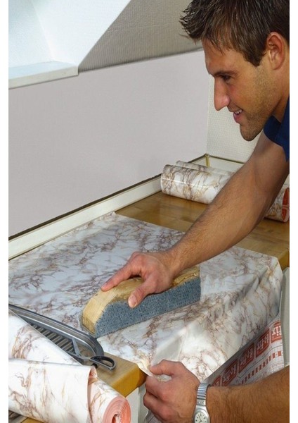346-0120 Kahve Mermer Yapışkanlı Folyo 45CM x 1mt Şerit Bant fiyatları