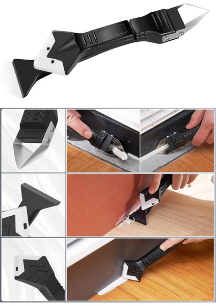 3'ü 1 Arada Fayans Derz Dolgu Kazıyıcı Sıyırıcı Silikon Sökücü ve Uygulayıcı Aparat Çok Amaçlı Bıçak