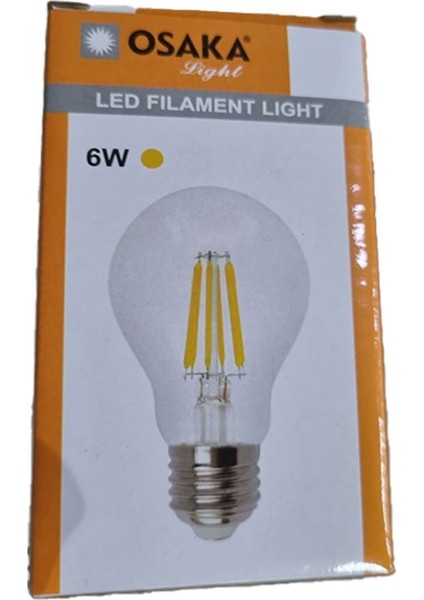 6W E27 A60 Flamanlı Gold LED Ampul Tekli Beyaz Işık E27 LED Ampul 6 Watt Yok A'dan G'ye E 618C2564-0 modelleri