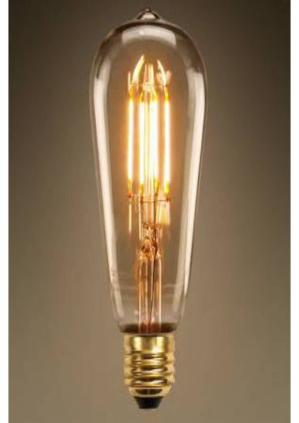 Ledlamp ST64 Flament Rustik Ampul Sarı Işık E27 Rustik Ampul 6 Watt Sarı
