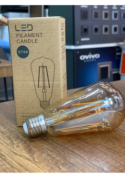 Ledlamp ST64 Flament Rustik Ampul Sarı Işık E27 Rustik Ampul 6 Watt Sarı fiyatları