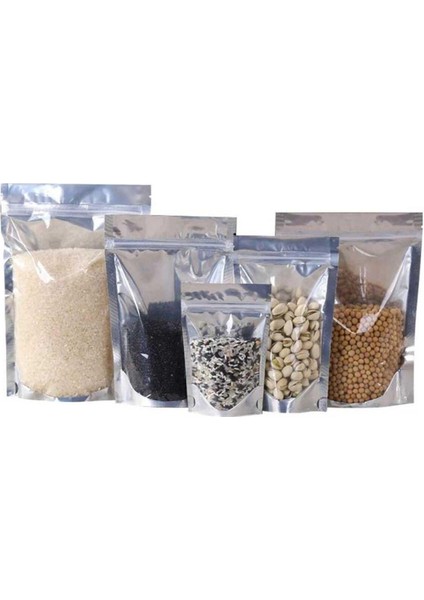 Pencereli Metalize Kilitli Kese Kağıdı - 250 Gramlık - 13X22X7 Cm. - 20 Adetlik 1 Paket Metalize 13