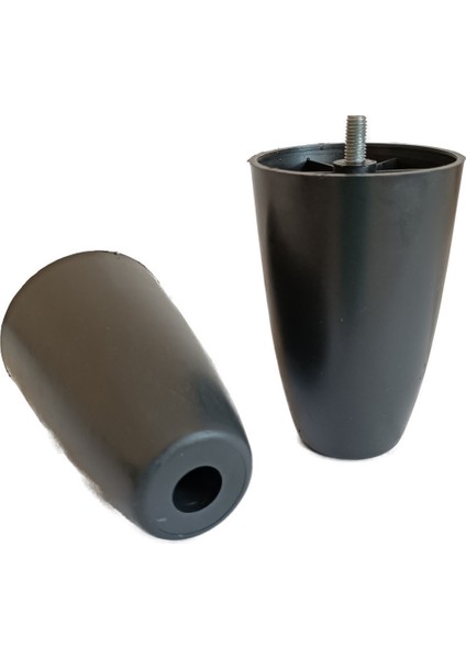 Vida Ölçüsüne Dikkat) - 12 cm Armut Plastik Baza Koltuk Kanepe Ayağı 8 Adet Siyah 3/8 Kalın Vida Mob fırsatları