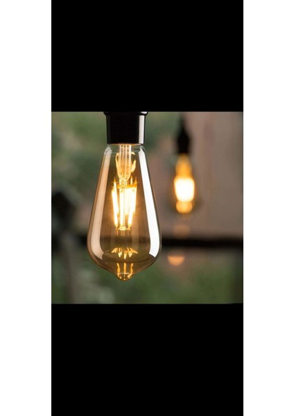 Armut Tipi Ampül Flemanlı Tasarruflu ST64 LED Rustik Dekoratif Ampul Vintage Aydınlatma Tekli Sarı I fırsatları