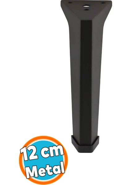 Mobilya Ayakları Ünite Baza Koltuk Ayağı Ayağı Sehpa Masa Puf Tabure Metal Ayakları Siyah 20 cm Siya