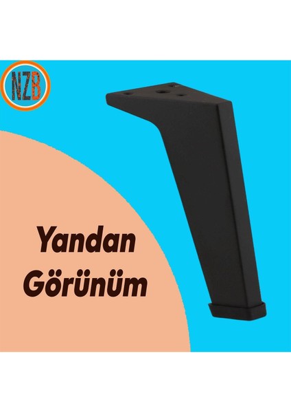 Mobilya Ayakları Ünite Baza Koltuk Ayağı Ayağı Sehpa Masa Puf Tabure Metal Ayakları Siyah 20 cm Siya fırsatları