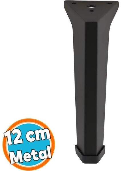 Mobilya Ayakları Ünite Baza Koltuk Ayağı Ayağı Sehpa Masa Puf Tabure Metal Ayakları Siyah 20 cm Siya