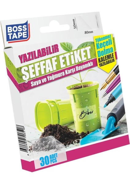 Suya Dayanıklı Şeffaf Etiket Yazılabilir Baharatlık Saksı Için 30 Adet Hızlı Yapıştırıcı fiyatları