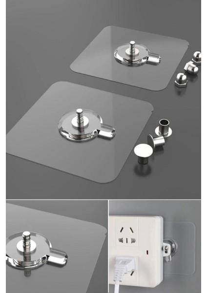 5 Adet Kendinden Yapışkanlı Duvar Kancaları Şeffaf Raf Duvar Askıları Mutfak Banyo Vida Kanca Çivi Ş fırsatları