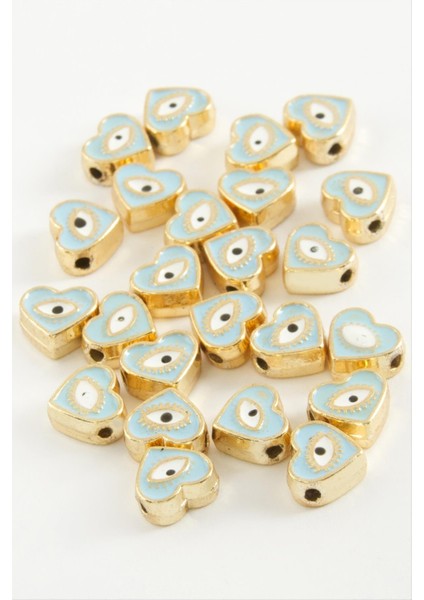 Resveq Kalp Göz Mineli Bileklik ve Kolye Ucu Aparatı 1 Adet-Açık Mavi fiyatları