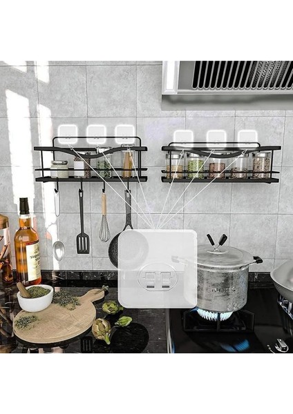 Kendinden Yapışkanlı Güçlü Şeffaf Askılık - Kapı Arkası Mutfak Duvar Banyo Askı 4 Lü Set Beyaz Havlu fırsatları