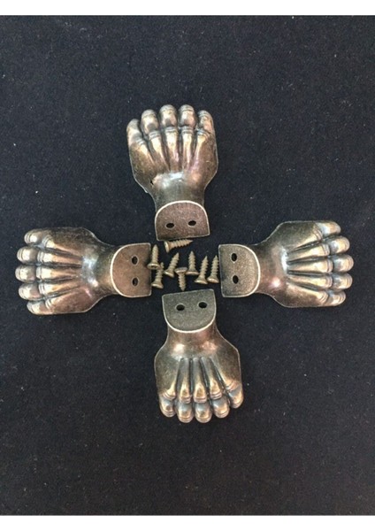 Aslan Ayağı Model Metal Kutu Ayağı Antik (25X30X28 mm ) Vidalı Mt-A-1 Raf Altı Ekru fiyatları