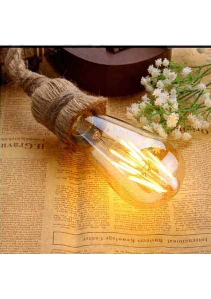 4 W Rustik LED Ampul (1 Adet) Tekli Sarı Işık E27 Rustik Ampul 4 Watt Yok A'dan G'ye A Cn modelleri