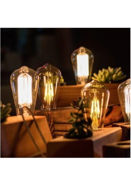 4 W Rustik LED Ampul (1 Adet) Tekli Sarı Işık E27 Rustik Ampul 4 Watt Yok A'dan G'ye A Cn fırsatları
