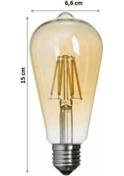 4 W Rustik LED Ampul (1 Adet) Tekli Sarı Işık E27 Rustik Ampul 4 Watt Yok A'dan G'ye A Cn indirimleri