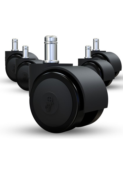 Ofis Koltuk Sandalye Tekerleği 50 mm Pimli 5 Adet Tekerlekler Siyah Tr