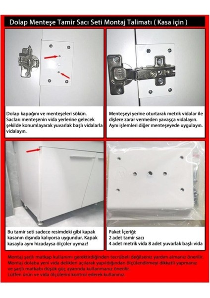 Dolap Menteşe Tamir Sacı Seti Kasa Kısmı Için 2 Li Koyu Kahverengi Mobilya Menteşeleri Turkuaz fiyatları