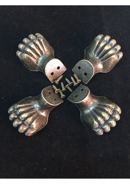 Aslan Ayağı Model Metal Kutu Ayağı Antik (25X30X28 mm ) Vidalı Mt-A-1 Raf Altı Ekru modelleri