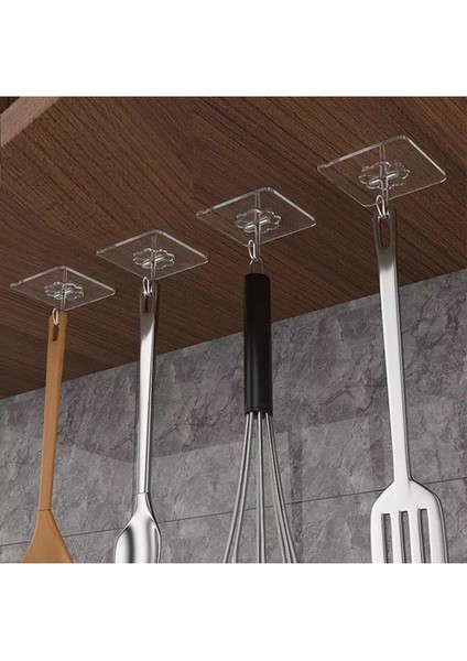 5 Adet Güçlü Şeffaf Yapışkan Duvar Askılar Banyo Mutfak Dolap Havlu Kanca Askısı Askı Şeffaf