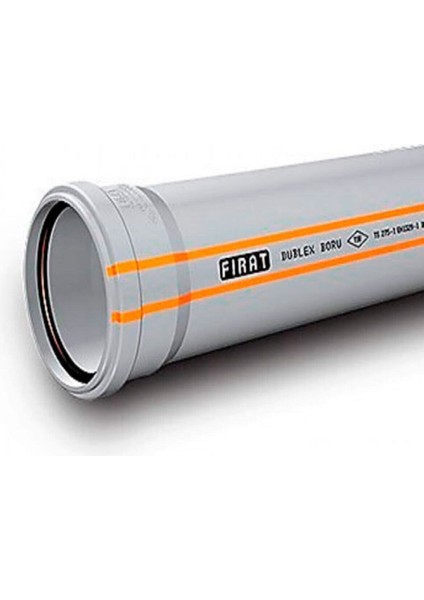 75X250 Dublex Boru Pvc Pimaş 75 Lik 25 cm Gider Borusu