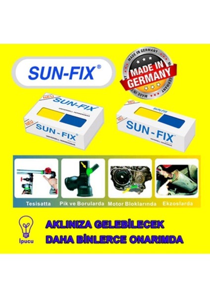 Sun-Fix Sunfix Üniversal Macun Onarım Kaynak Yapıştırıcı 40GR Süper Güçlü Yapıştırıcı Sarı-Mavi fiyatları