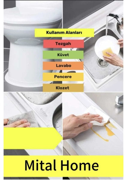 2 Adet Duş Pvc Lavabo Küvet Tezgah Banyo Mutfak Pencere 3,2 mt Su Geçirmez Sızdırmaz Yalıtım Bant Sü modelleri