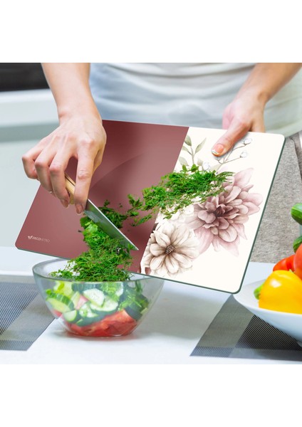 Cam Kesme Tahtası ve Sunumluk ve Sunum Tabağı Vintage Gül Kurusu 30X40 cm indirimleri