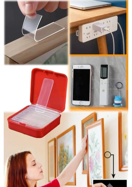 Çivisiz 60 Parça Duvar Yapışkanı Kendinden Yapışkanlı Iki Taraflı Su Geçirmez Etiket Ev Iz Bırakmaz fırsatları