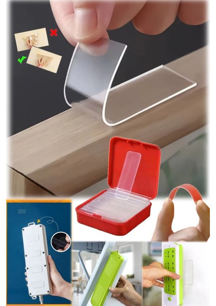 Çivisiz 60 Parça Duvar Yapışkanı Kendinden Yapışkanlı Iki Taraflı Su Geçirmez Etiket Ev Iz Bırakmaz