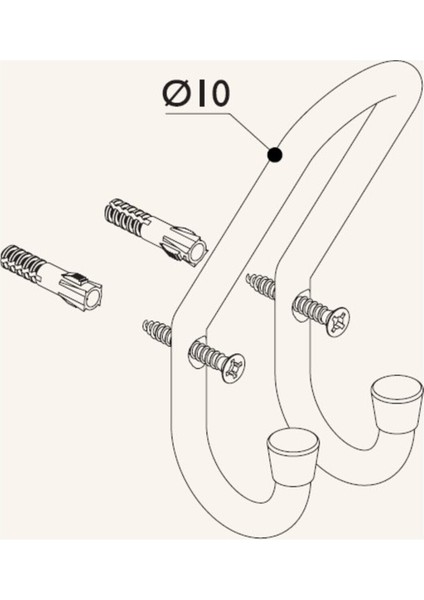 Duvar Askısı 23.116.18 Mobilya Bağlantı Elemanları Ekru fiyatları