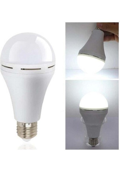 9W Şarjlı LED Ampül E27 Beyaz Tekli Beyaz Işık E27 LED Ampul 9 Watt Yok Cn fırsatları