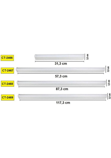 16W T5 Ledli Bant Armatür ( Beyaz ) Gün Işığı B22 LED Ampul 16 Watt Yok Beyaz indirimleri