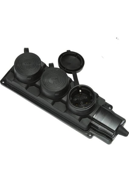 Kauçuk Monofaze 3 Lü Grup Priz 16AMPER Tse ve Ce Li 3 Yok Yok Yeşil