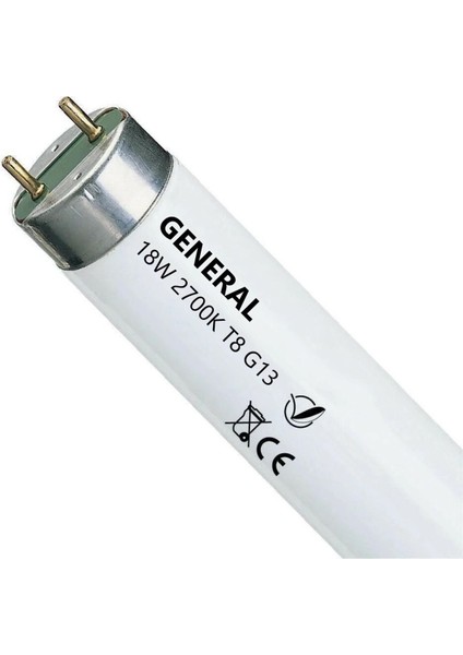 18W 2700K T8 G13 Floresan Ampul Tekli Sarı Işık G24D-1 Floresan Ampul 18 W Yok Hu