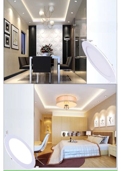 9W Sıva Altı Beyaz LED Spot Lamba Slim Gömme LED Lamba,salon,mutfak,oda,banyo,hol,tavan Aydınlatması