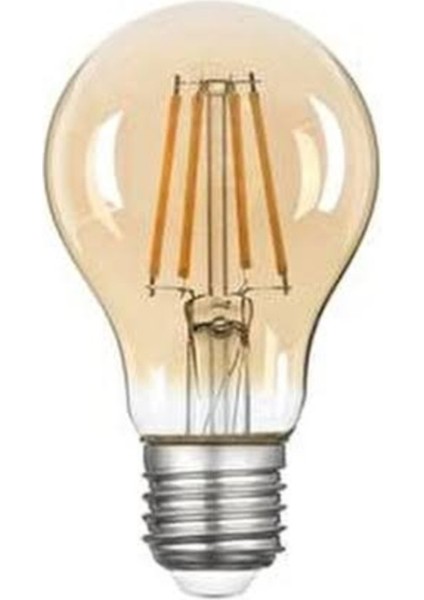 6WATT E27 Duylu Gold Bal Rengi Işık Flamanlı 400LÜMEN Şeffaf LED Ampul A Enerji Tekli Sarı Işık E27