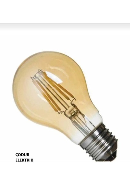 6WATT E27 Duylu Gold Bal Rengi Işık Flamanlı 400LÜMEN Şeffaf LED Ampul A Enerji Tekli Sarı Işık E27 modelleri