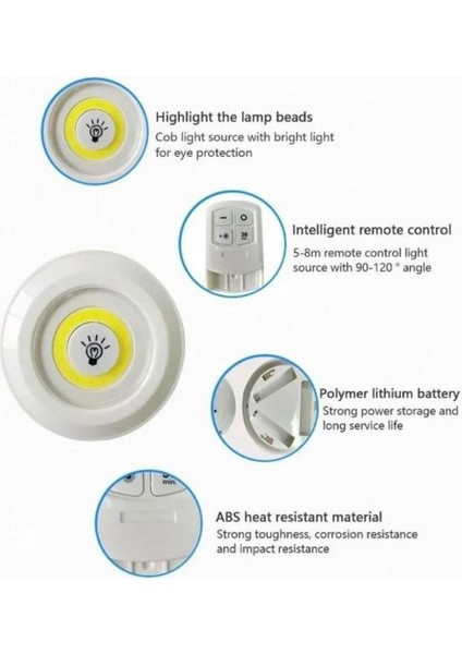 Simurg H1COB Uzaktan Kumandalı Tekli Spot Lamba Pilli Dolap Altı Spot Yok Beyaz Işık LED 0 - 250 Wat fırsatları