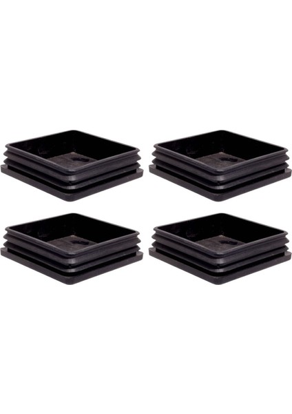 120X120 mm Plastik Kare Içe Geçme Profil Tapası (Kutu) (4 Adet) Mobilya Bağlantı Elemanları Siyah