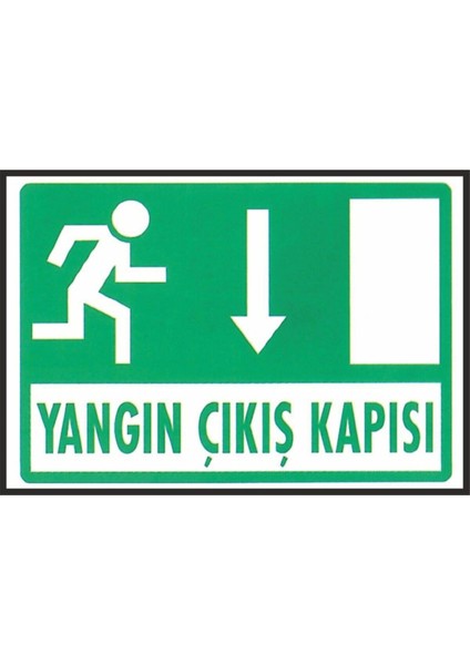 Imdat Çıkış Merdiveni Aşağı Doğru Ok Levhası - Dekote 25X35