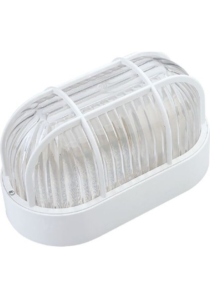 Oval Kafesli Duvar Armatür E27 Beyaz Tr